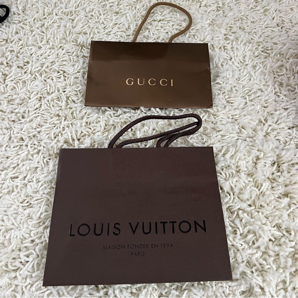 Early 2010s Gucci & Louis Vuitton Shopping Bags
